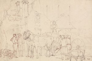 Loading a Wagon by Thomas Rowlandson
